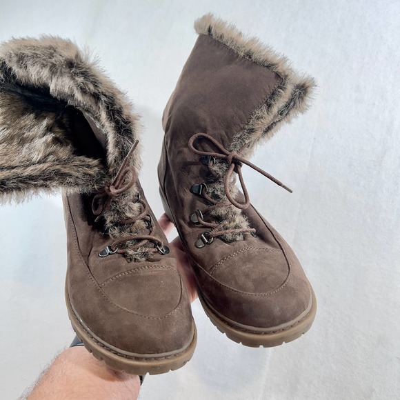 G.H. Bass & Co. Shoes - Faux Fur Boots Angelica G.H. Bass & Co Woman 10M 0773-3436-170 Fold Over Uppers